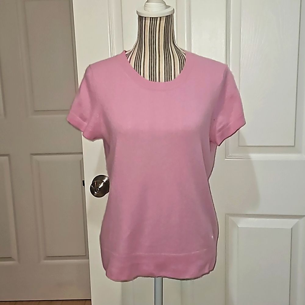 Abercrombie&Fitch %100 CASHMERE Women Crewneck Short sleeve Sweater Size L